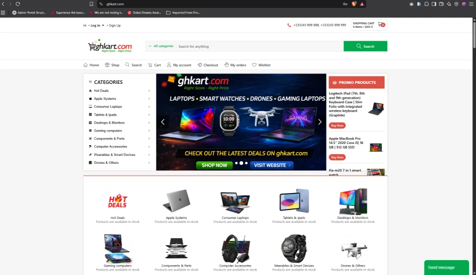 GhKart logo with the tagline Right Store, Right Price