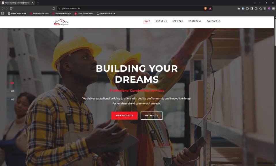 Pasco Building Services website (pascobuilders.co.uk)
