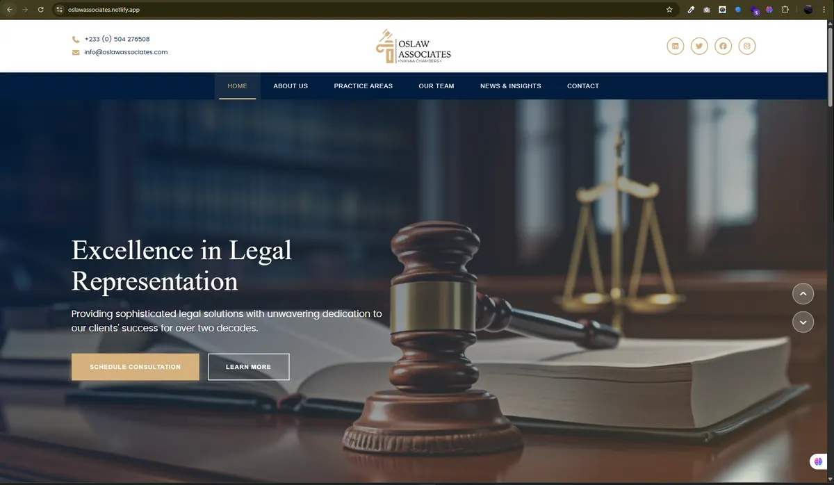 OSLaw Associates website homepage